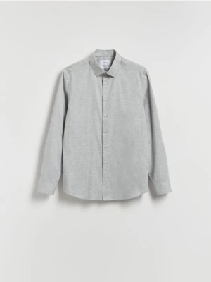 Reserved - Bawełniana koszula slim fit - jasnoszary