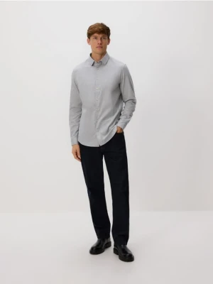 Reserved - Bawełniana koszula slim fit - jasnoszary