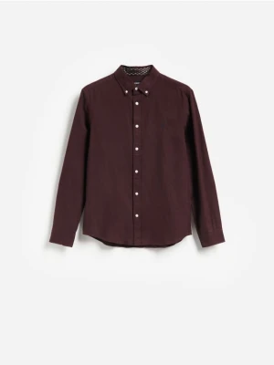 Reserved - Bawełniana koszula slim fit - mahoniowy