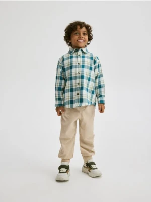 Reserved - Bawełniana koszula w kratę - beżowy