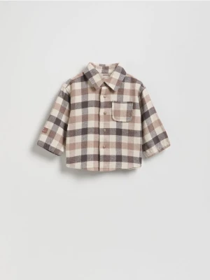 Reserved - Bawełniana koszula w kratę - brązowy