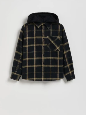 Reserved - Bawełniana koszula w kratę - czarny