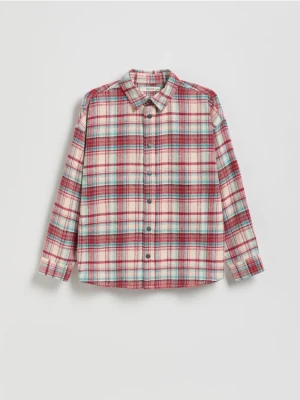 Reserved - Bawełniana koszula w kratę - czerwony