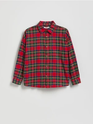 Reserved - Bawełniana koszula w kratę - czerwony