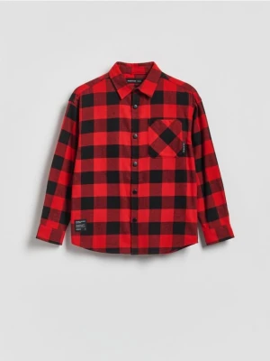 Reserved - Bawełniana koszula w kratę - czerwony