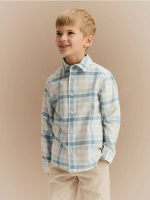 Reserved - Bawełniana koszula w kratę - jasnoniebieski