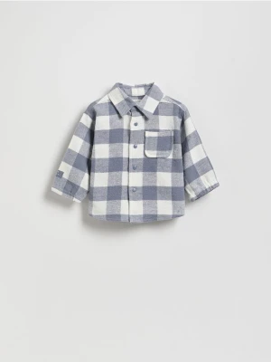 Reserved - Bawełniana koszula w kratę - jasnoszary