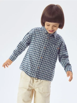 Reserved - Bawełniana koszula w kratę - jasnoszary