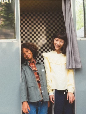 Reserved - Bawełniana koszula w kratę - pomarańczowy