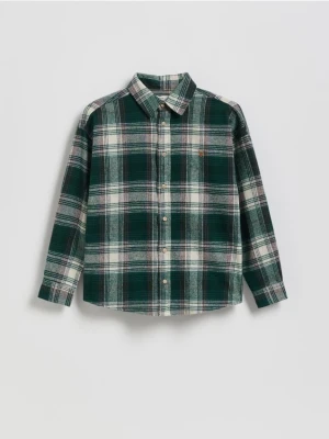 Reserved - Bawełniana koszula w kratę - zielony
