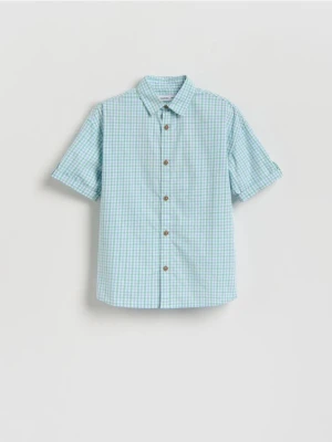 Reserved - Bawełniana koszula w kratę - zielony