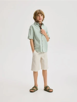 Reserved - Bawełniana koszula w kratę - zielony