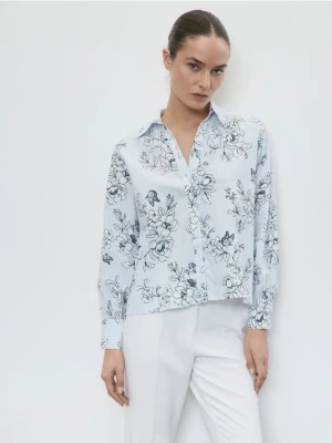 Reserved - Bawełniana koszula w kwiaty - wielobarwny