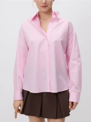 Reserved - Bawełniana koszula w paski - różowy