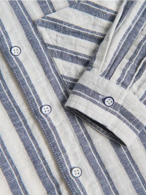 Reserved - Bawełniana koszula w paski - złamana biel