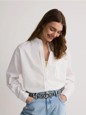 Reserved - Bawełniana koszula z kieszenią - biały