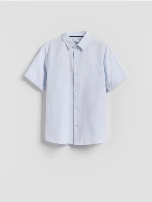 Reserved - Bawełniana koszula z krótkim rękawem - biały