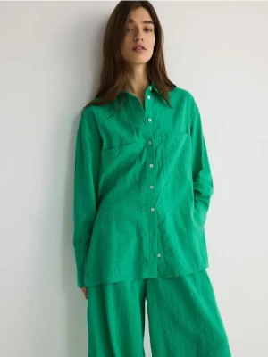 Reserved - Bawełniana koszula - zielony
