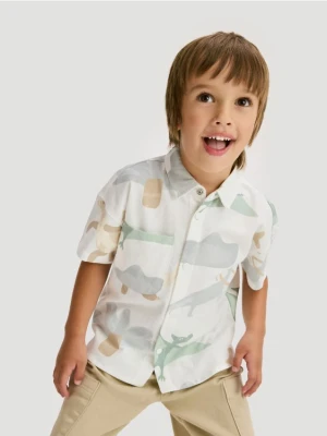 Reserved - Bawełniana koszula - złamana biel