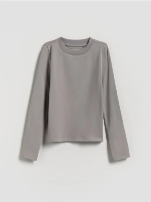 Reserved - Bawełniana koszulka - jasnoszary