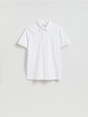 Reserved - Bawełniana koszulka polo slim - biały