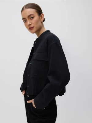 Reserved - Bawełniana kurtka bomberka - czarny