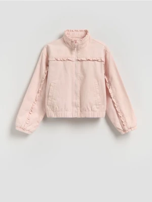 Reserved - Bawełniana kurtka bomberka - pastelowy róż