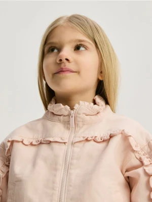 Reserved - Bawełniana kurtka bomberka - pastelowy róż
