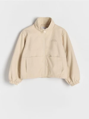 Reserved - Bawełniana kurtka z haftem - beżowy