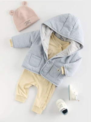 Reserved - Bawełniana kurtka z kapturem - jasnoniebieski