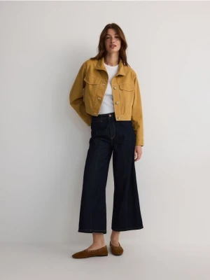 Reserved - Bawełniana kurtka z kołnierzem - musztardowy