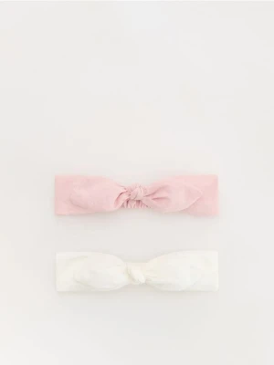 Reserved - Bawełniana opaska z kokardą 2 pack - wielobarwny