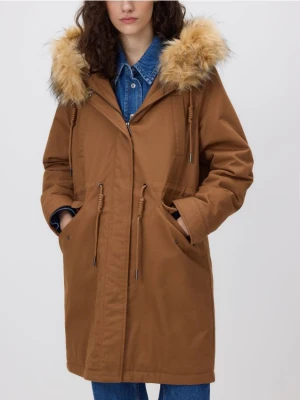 Reserved - Bawełniana parka z kieszeniami - miedziany