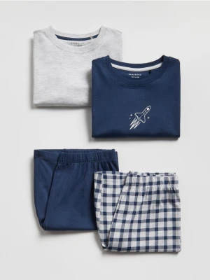 Reserved - Bawełniana piżama 2 pack - granatowy