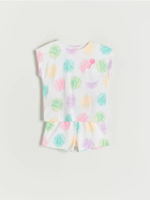 Reserved - Bawełniana piżama Chupa Chups - biały