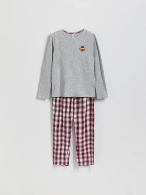 Reserved - Bawełniana piżama - ciemnoszary