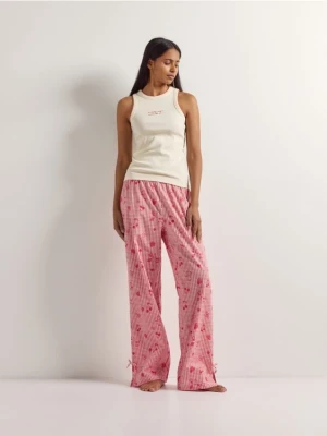 Reserved - Bawełniana piżama dwuczęściowa - czerwony