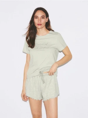 Reserved - Bawełniana piżama dwuczęściowa - jasnozielony