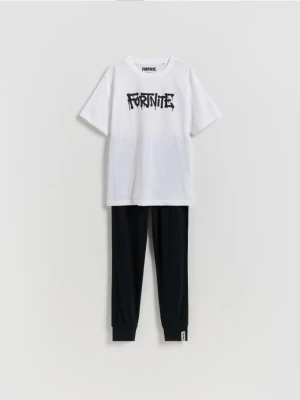 Reserved - Bawełniana piżama Fortnite - biały