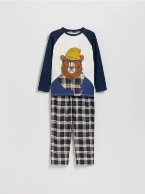 Reserved - Bawełniana piżama - granatowy