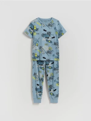 Reserved - Bawełniana piżama - jasnoniebieski