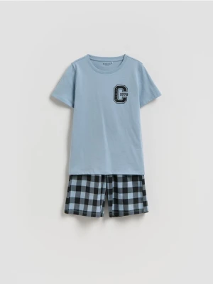 Reserved - Bawełniana piżama - jasnoniebieski