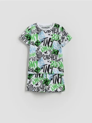 Reserved - Bawełniana piżama Minecraft - biały