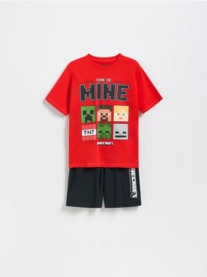 Reserved - Bawełniana piżama Minecraft - czerwony