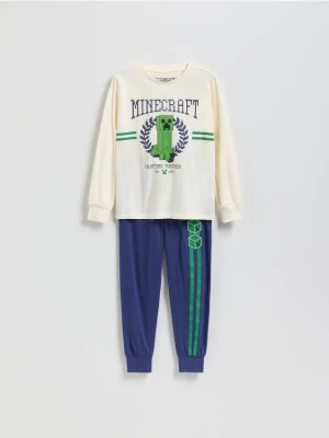 Reserved - Bawełniana piżama Minecraft - złamana biel