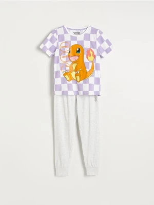 Reserved - Bawełniana piżama Pokémon - jasnoszary