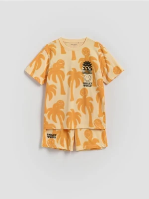 Reserved - Bawełniana piżama SmileyWorld® - jasnopomarańczowy