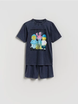 Reserved - Bawełniana piżama SmileyWorld® - niebieski