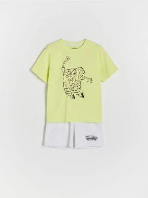 Reserved - Bawełniana piżama SpongeBob - zielony