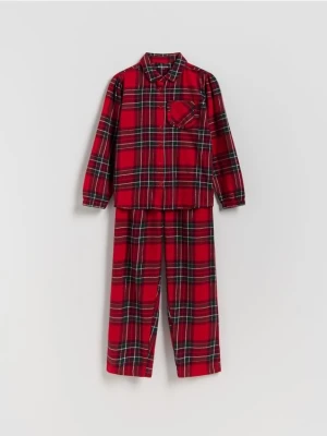 Reserved - Bawełniana piżama w kratę - czerwony